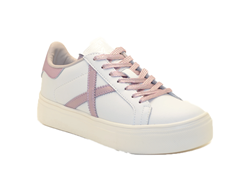 SNEAKERS RETE SKY 76 IN PELLE BIANCA E ROSA